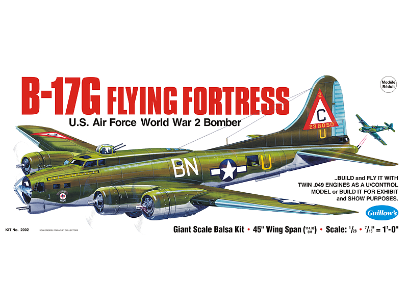 Guillows B-17G Flying Fortress Balsa Plane Model Kit - Hobbytech Toys