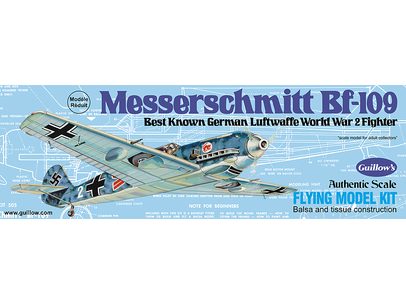 Guillows Messerschmitt Balsa Plane Model Kit - Hobbytech Toys