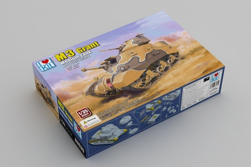 I Love Kit 1/35 M3 Grant Medium Tank Plastic Model Kit - Hobbytech Toys
