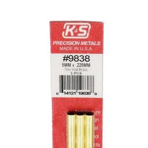 KS Metals 9838 Brass Round Tube 5.0mm x 0.225mm x 300mm (3pcs) - Hobbytech Toys