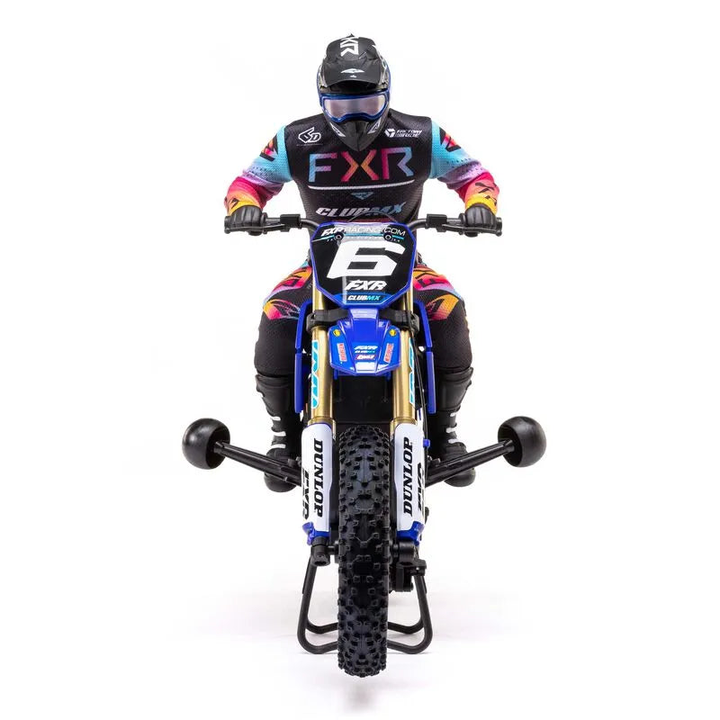 Colorful Losi Promoto-MX 1/4 Scale RC Motorcycle with Rider in Racing Gear