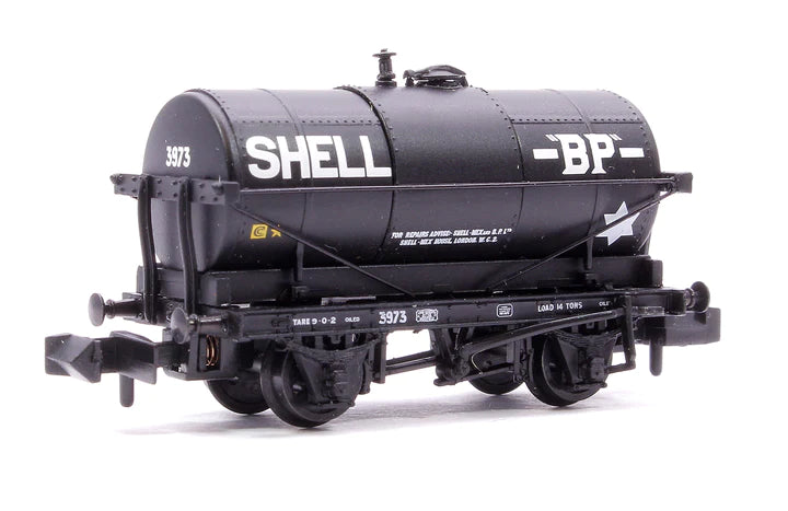 Graham Farish 373-660 N 14T Tank Wagon 'Shell/BP' Black - Hobbytech Toys