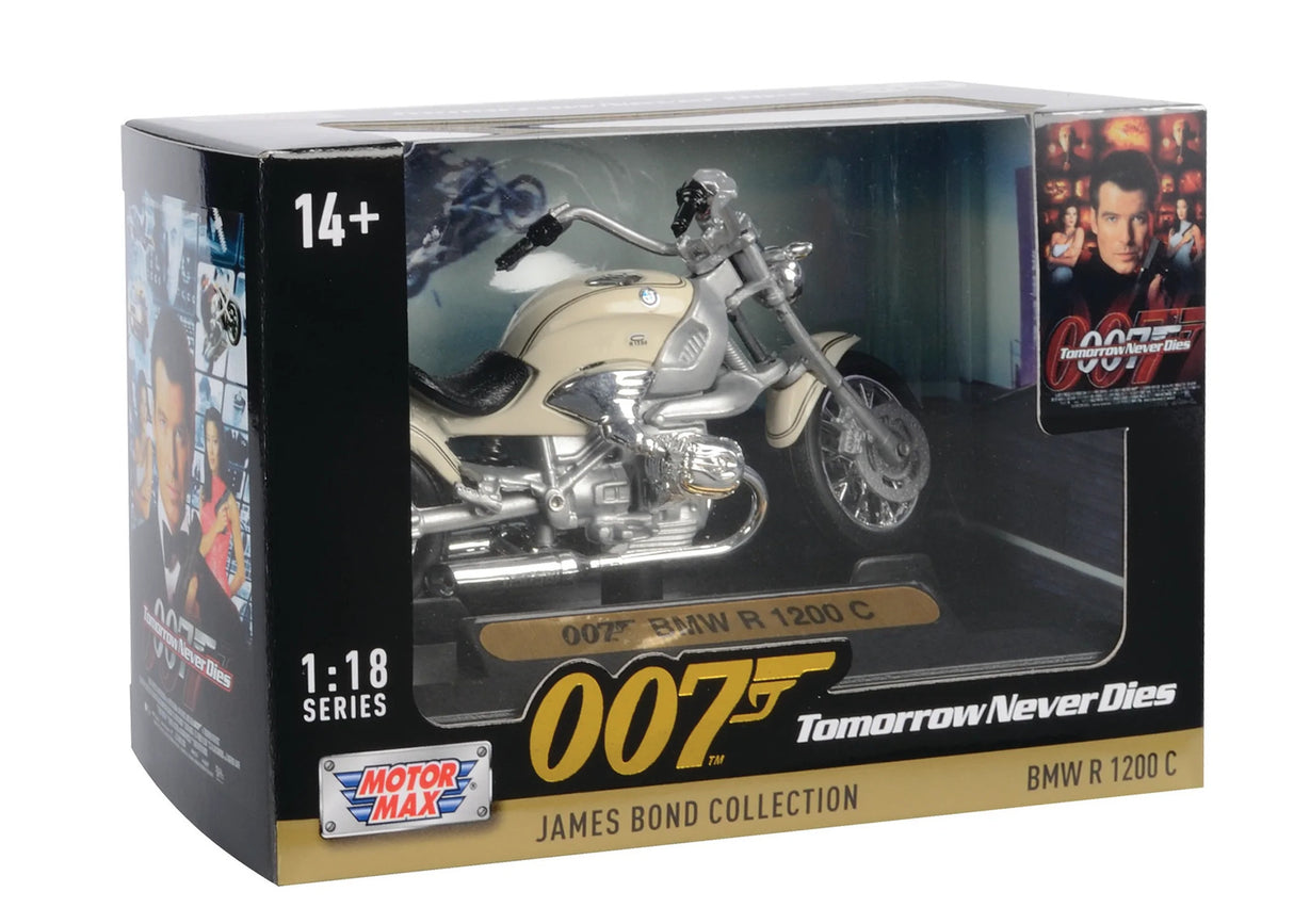 Motor Max 1/18 BMW R1200C Motorbike Tomorrow Never Dies James Bond - Hobbytech Toys