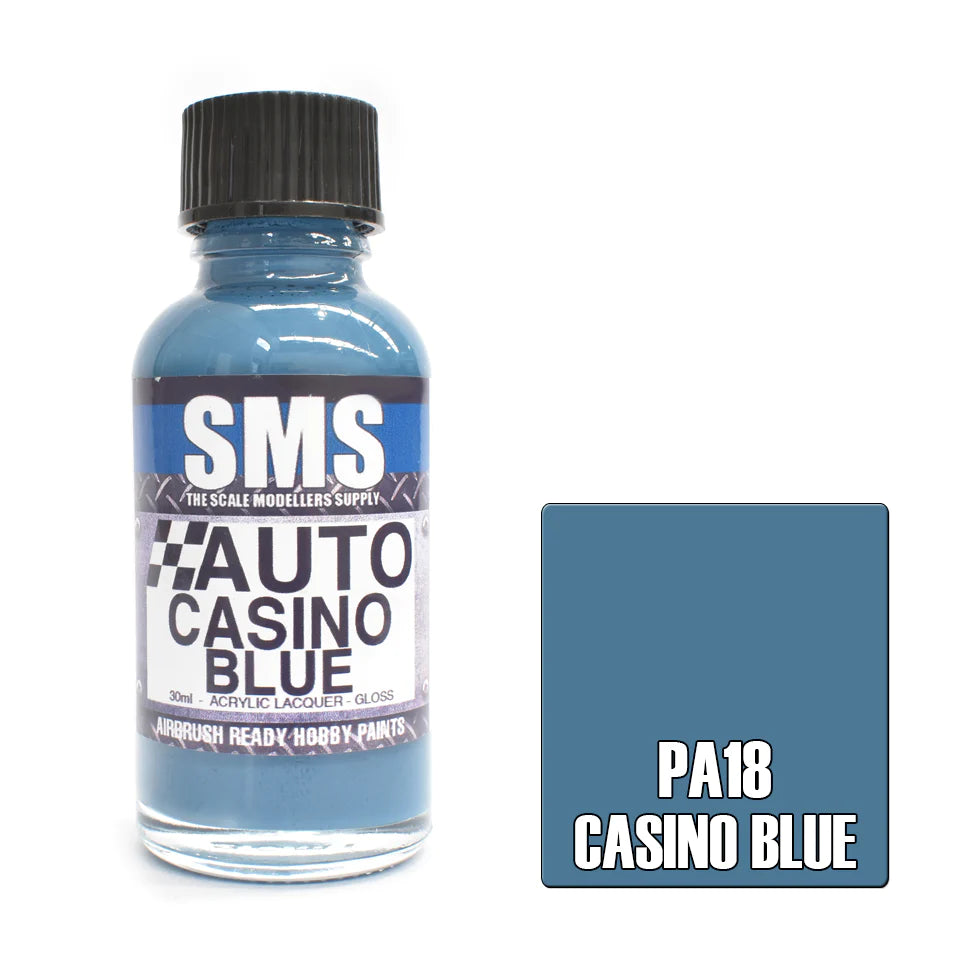SMS PA18 Auto Colour CASINO BLUE 30ml - Hobbytech Toys
