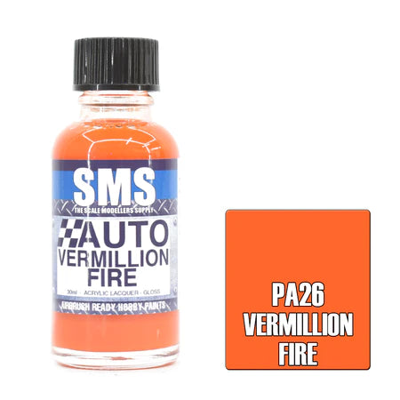 SMS PA26 Auto Colour VERMILLION FIRE 30ml - Hobbytech Toys