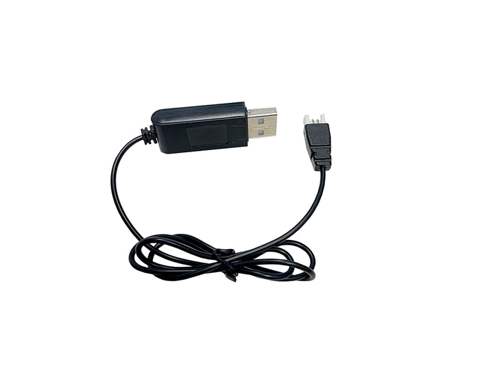 Compact USB charger for Prime RC UMX models, featuring a black casing and a USB input for convenient charging.