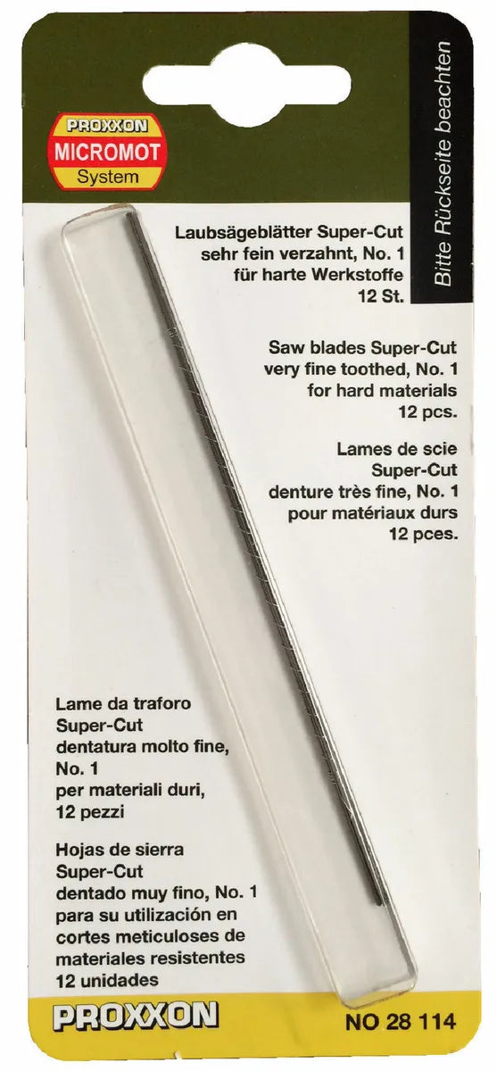 PROXXON 28114 Super-Cut Very Fine (50 TPI) - Scroll Saw Blades (12pcs) - Hobbytech Toys