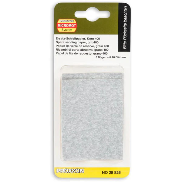 PROXXON 400 Grit Silicone Carbide Sanding Sheets (3pcs) [28826]