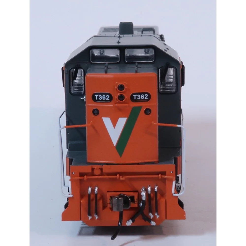 Powerline PT2-2-362 HO Scale V/Line Tangerine and Grey T-Class Series 2 (T3) T362 with Cut Away Valance (DC) - Hobbytech Toys