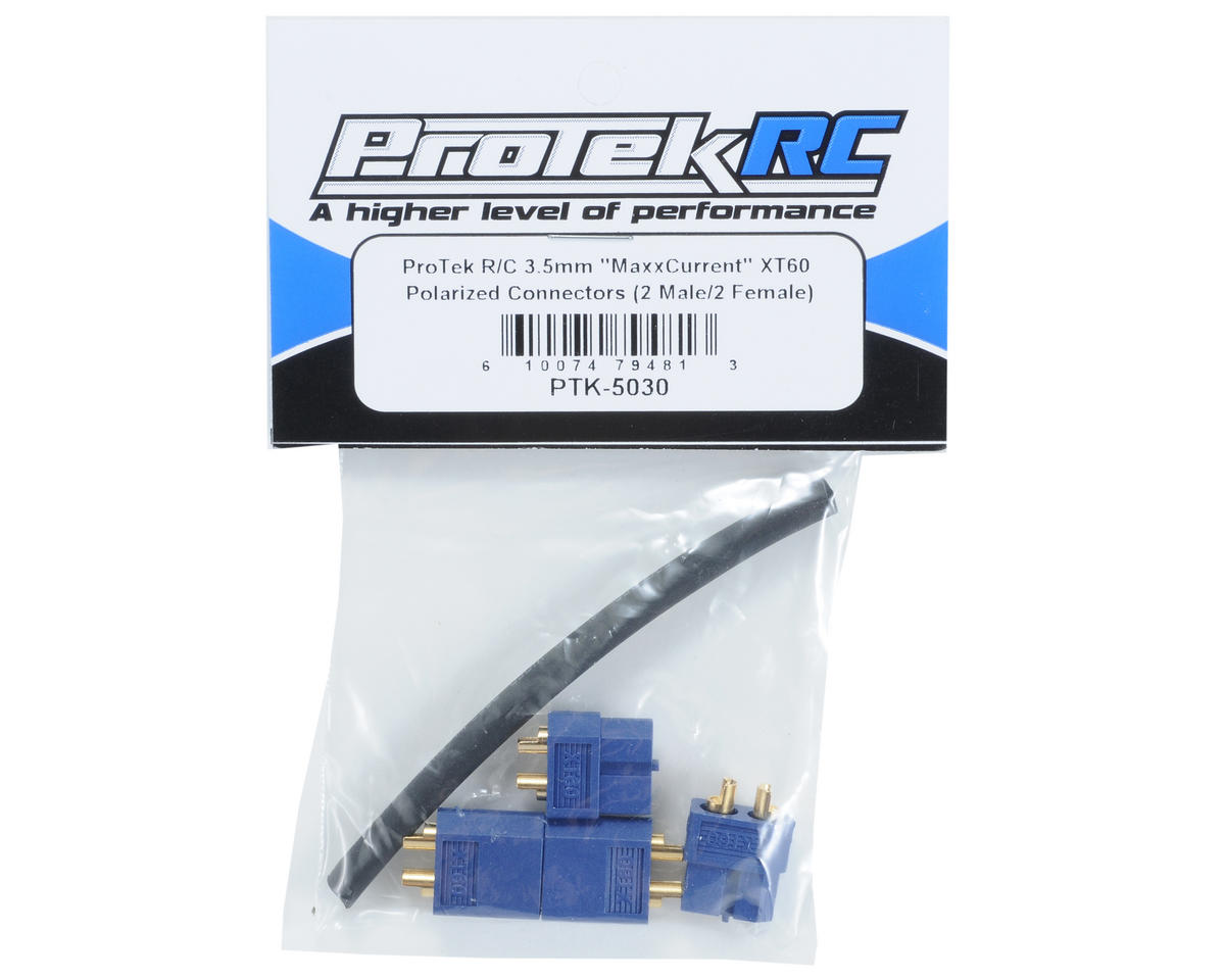 ProTek RC 3.5mm "TruCurrent" XT60 Polarized Connectors (2 Male/2 Female) - Hobbytech Toys