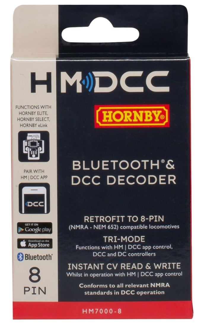 Hornby R7335 OO Scale HM7000-8: Bluetooth & DCC Decoder (8-Pin) - Hobbytech Toys
