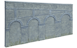 Hornby R7375 OO Scale High Stepped Arched Retaining Walls X 2 (Engineers Blue Brick) - Hobbytech Toys