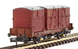 Rapido UK N BR Conflat P No. B933182 (with crimson containers) - Hobbytech Toys