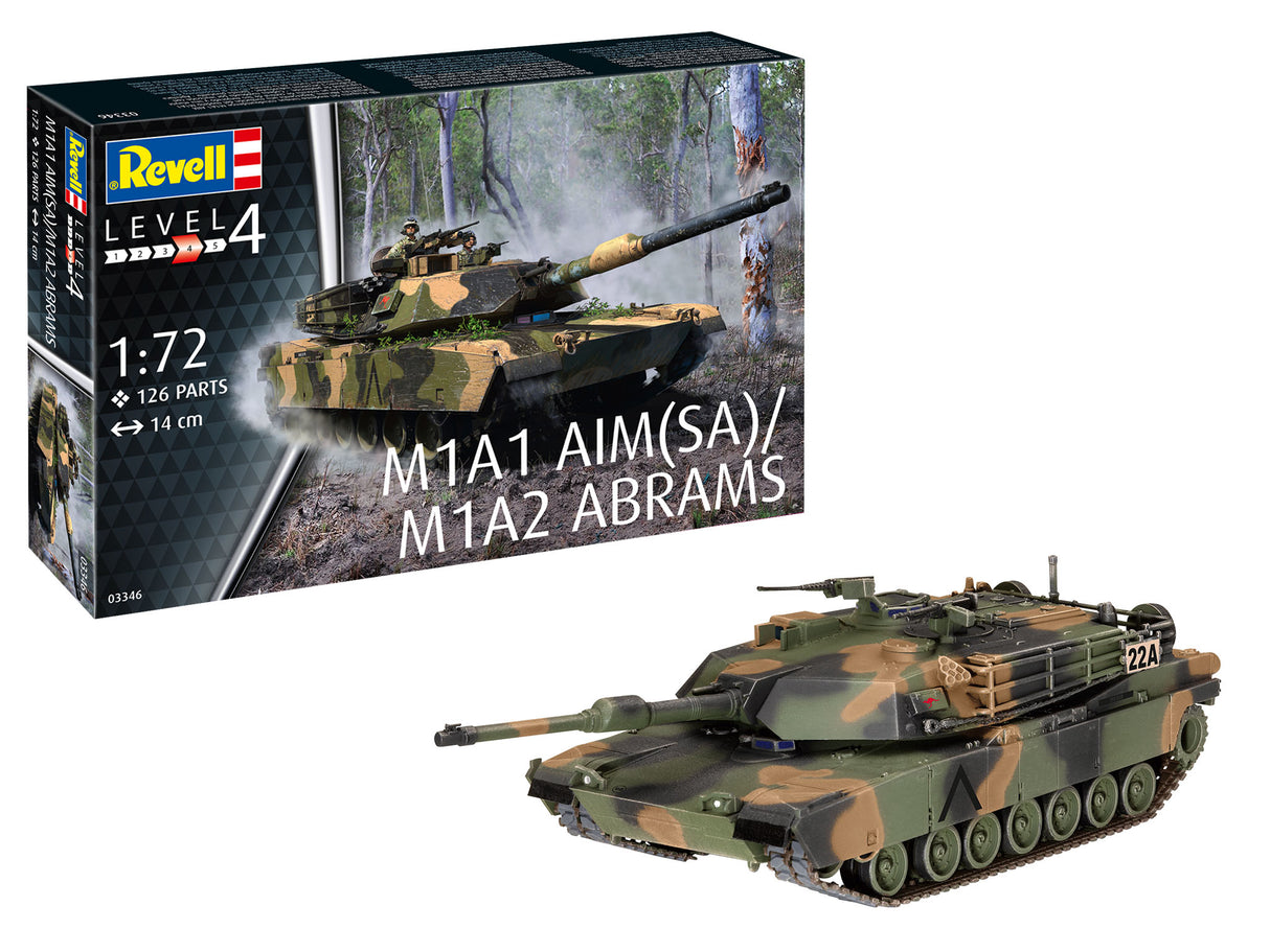 Revell 03346 1/72 US M1A2 Abrams Plastic Model Kit - Hobbytech Toys