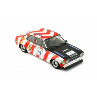 REVO Slot RS-0184 Ford Escort Mk1 Castrol #29 Slot Car - Detailed model of a classic rally car featuring bold red and white chevron design.