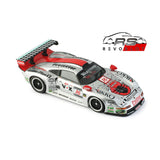 1/32 Scale Porsche 911 GT1 #16 Roock Racing Slot Car by REVO Slot. The model car is placed on a flat white surface, showcasing its detailed design and racing livery.