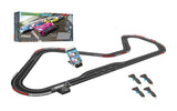 Scalextric C1436SF Pro Platinum Arc Pro Digital Slot Car Set with sleek, high-performance race cars on a dynamic track.