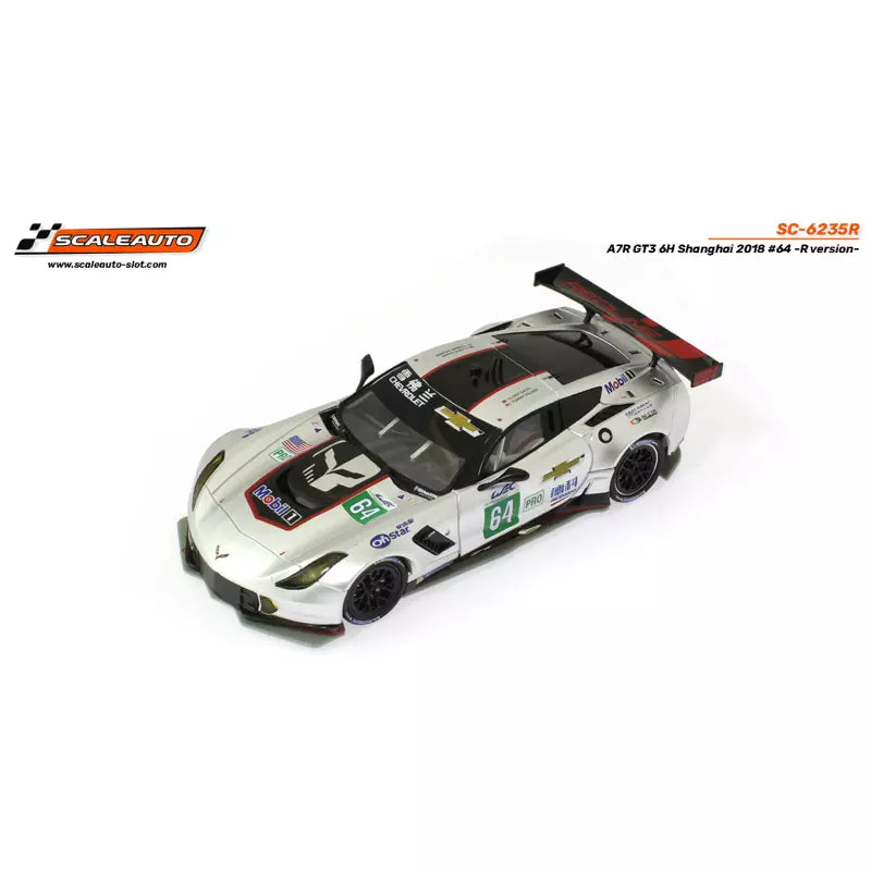 Scaleauto 6235R 1/32 C7R GT3 6H Shanghai 2018 No.64 Slot Car - Hobbytech Toys