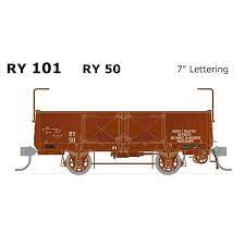 SDS RY-101 HO Scale RY Open Wagon 7" Lettering RY50 (Single Car) - Hobbytech Toys