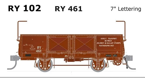 SDS RY-102 HO Scale RY Open Wagon 7" Lettering RY461 (Single Car) - Hobbytech Toys