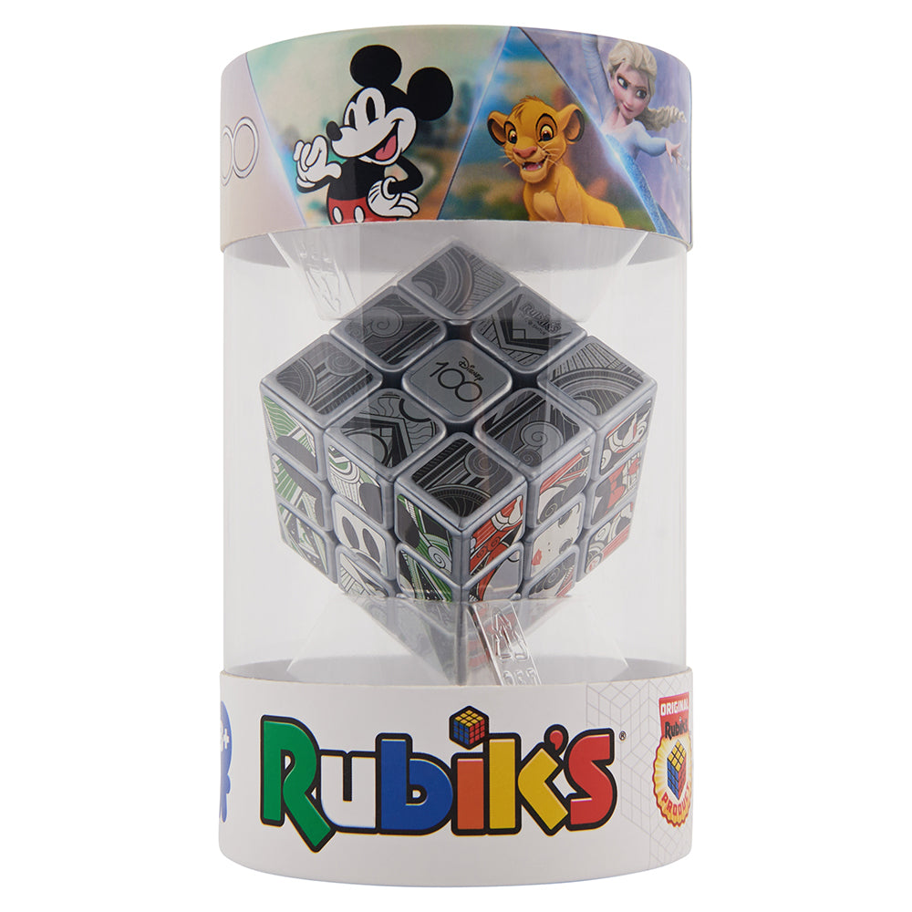 Colorful Disney-themed Rubik's Cube puzzle toy in toy section display.