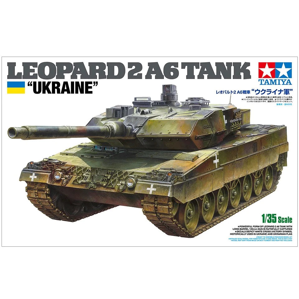 Tamiya 25207 1/35 Leopard 2 A6 Tank “Ukraine” Plastic Model Kit - Hobbytech Toys