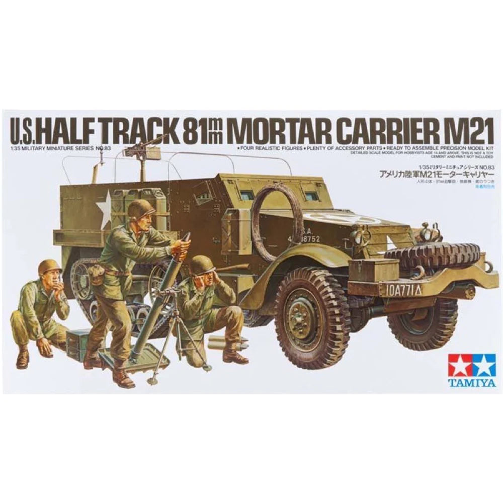 Tamiya 35083 1/35 U.S. M21 Mortar Carrier Plastic Model Kit - Hobbytech Toys