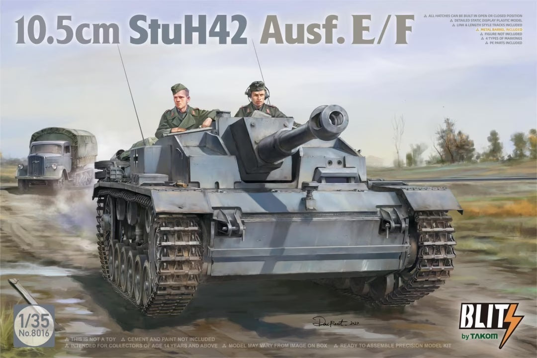 Takom 1/35 10.5cm StuH42 Ausf.E/F Plastic Model Kit - Hobbytech Toys