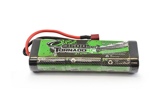 Rechargeable 3600mah 7.2v NIMH Stick Pack battery by Tornado RC, with Deans connector, for remote-controlled devices.