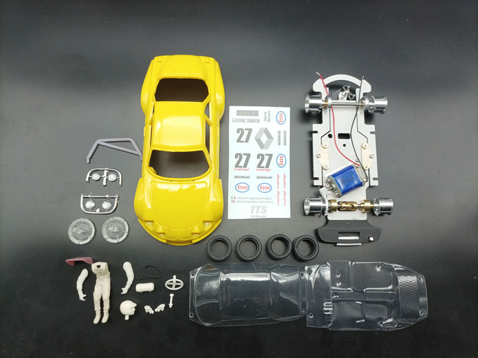 TTS 049 1/24 Alpine A-110 Yellow Slot Car Kit - Hobbytech Toys