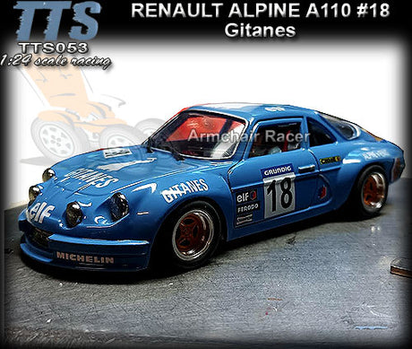 TTS 053 1/24 Alpine Renault A110 - Blue Gitanes #18 - Hobbytech Toys