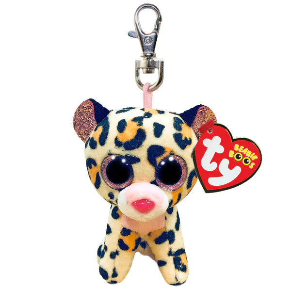 TY Beanie Boos LIVVIE - Brown / Pink Leopard Clip - Hobbytech Toys