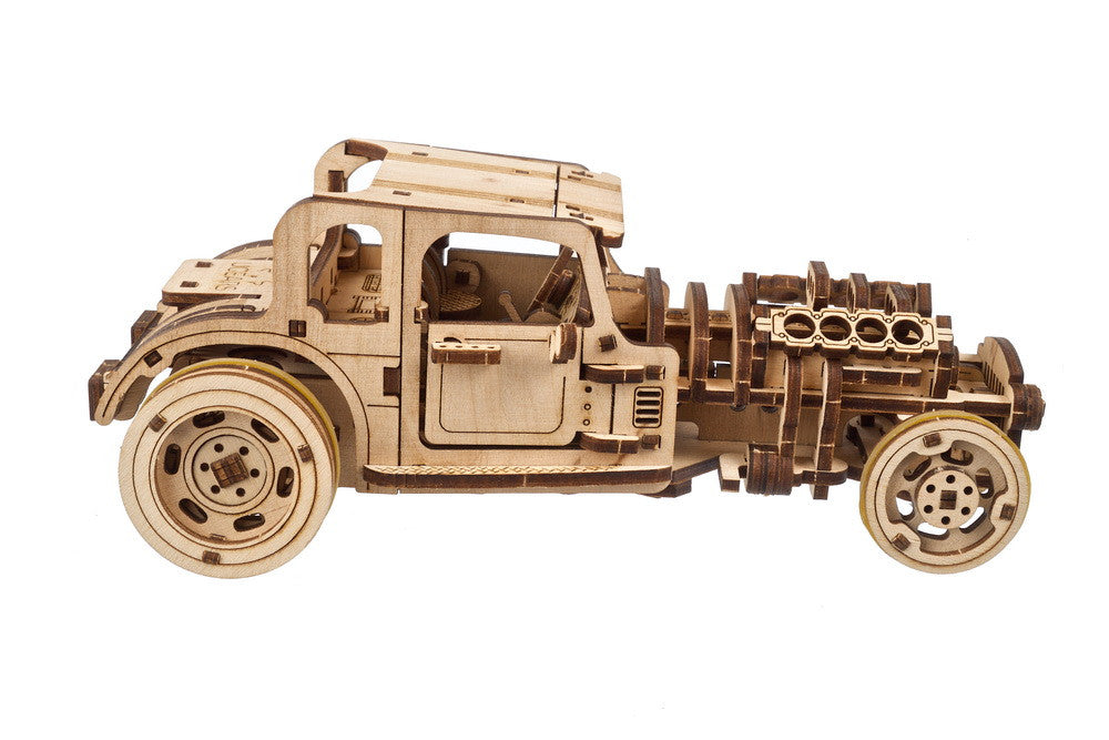 Ugears 70192 Hot Rod Furious Mouse 207pc Wooden Model Kit - Hobbytech Toys