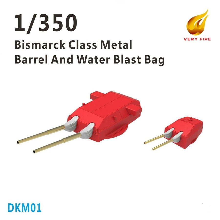 Very Fire DKM01 1/350 Bismarck metal barrel and water blast bag (For Tamiya, Revell, Trumpeter) Plas - Hobbytech Toys