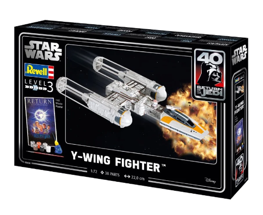 Revell 05658 1/72 Star Wars Return Of The Jedi 40th Y-Wing Fighter Gift Set - Hobbytech Toys