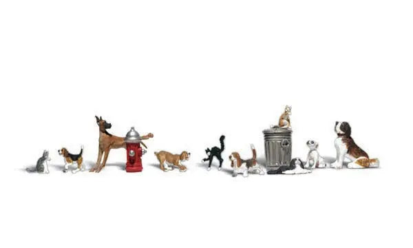 Woodland Scenics HO Dogs And Cats Woodland Scenics TRAINS - HO/OO SCALE
