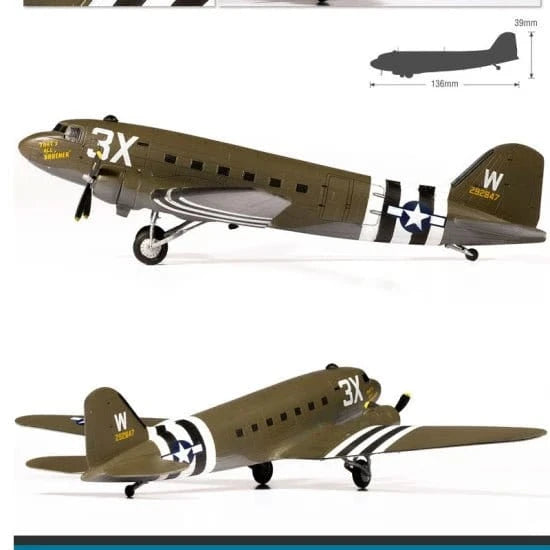 Academy 1/144 USAAF C - 47 Skytrain Plastic Model Kit - Hobbytech Toys