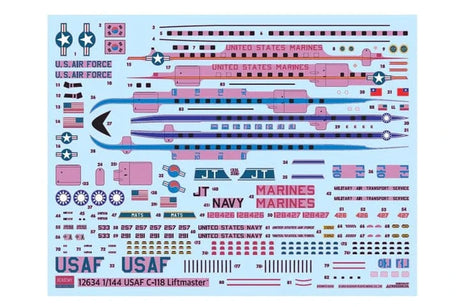 Academy 1/144 USAF C-118 Liftmaster Plastic Model Kit - Hobbytech Toys