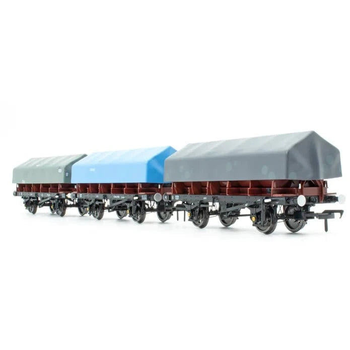 Accurascale 1103 OO Scale BR Coil A/SFV Steel Wagon TOPS Bauxite 3 Pack - Pack D - Hobbytech Toys