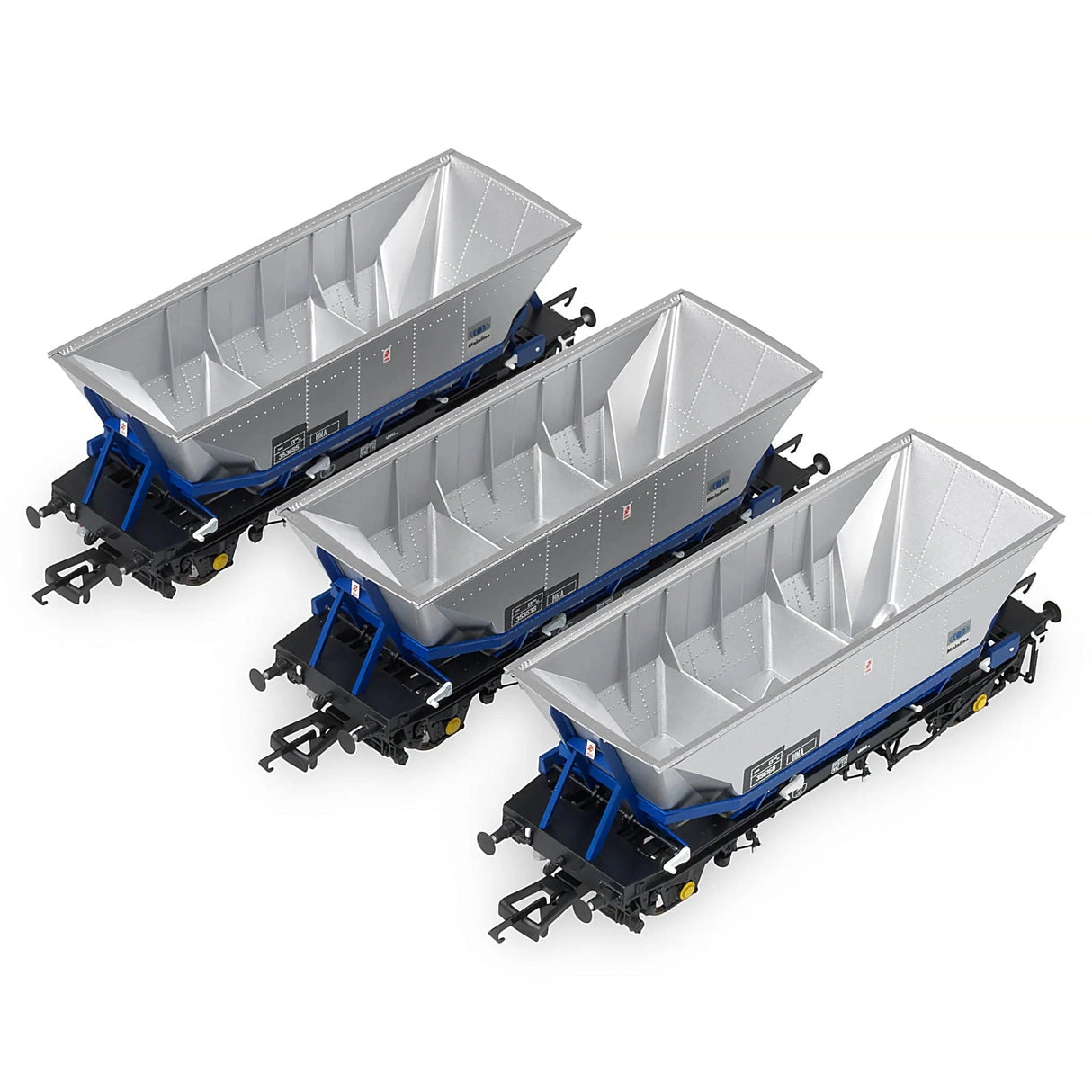 Accurascale ACC2580HMA - MB1 OO HMA MGR Coal Hopper with Mainline Blue Cradle (3pcs Per Pack) - Hobbytech Toys
