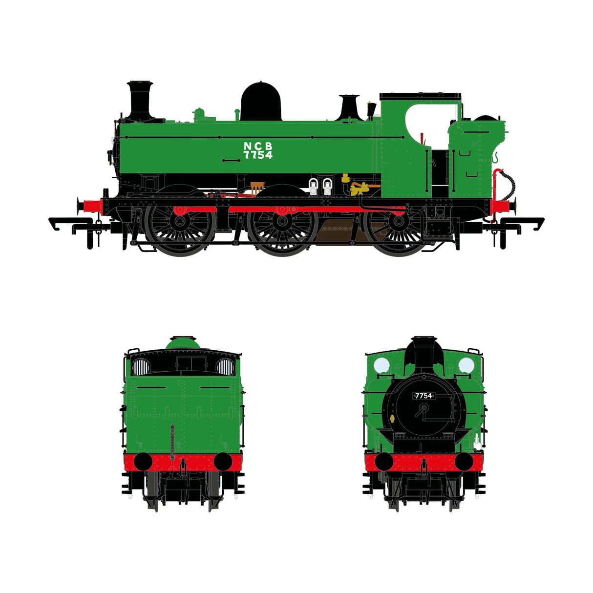 Accurascale OO Scale 57xx Pannier Tank 5700 Class - 7754 - NCB Green - DCC & Sound Fitted