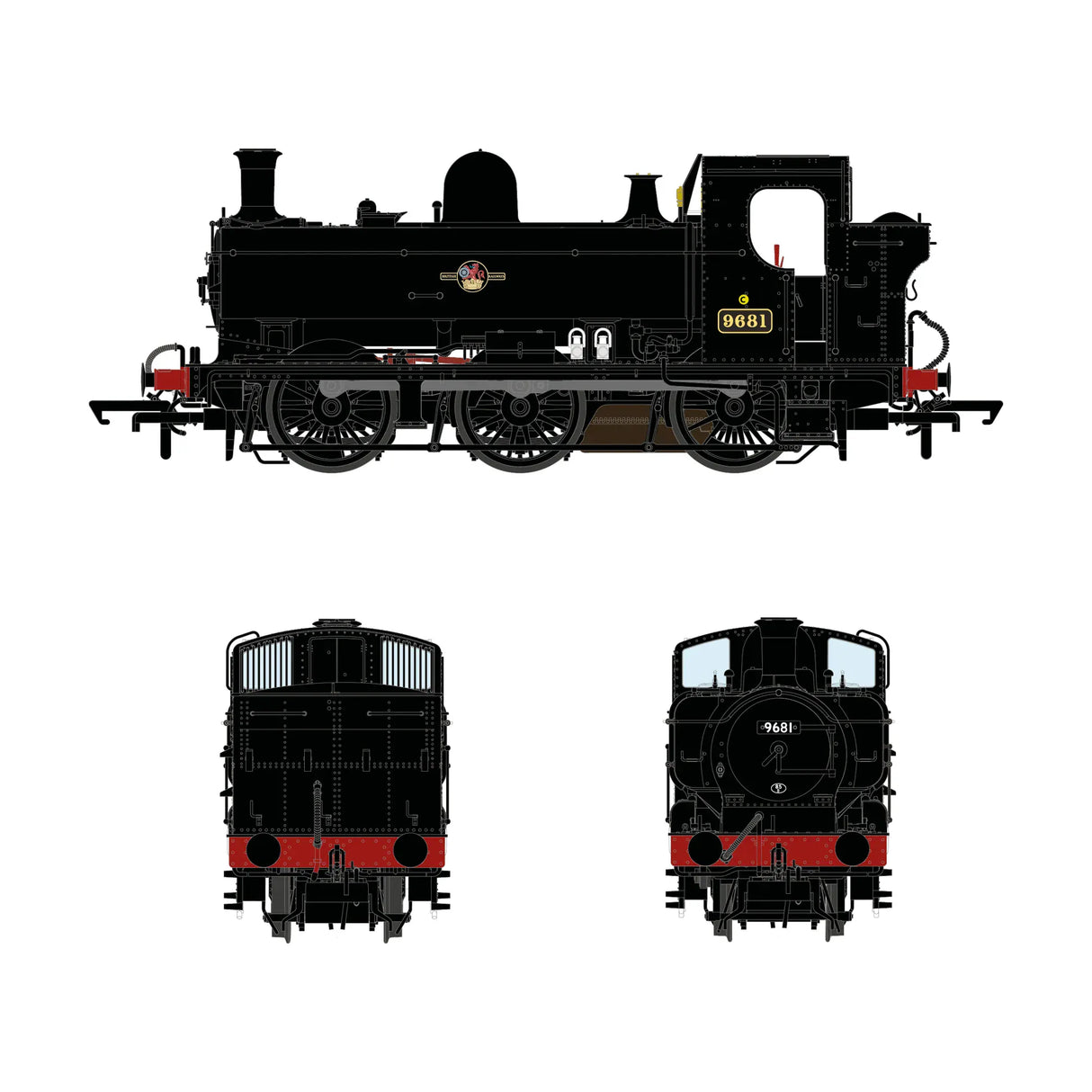 Accurascale OO Scale 57xx Pannier Tank 8750 Class - 9681 - Late Crest Black - DC Loco