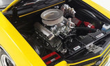 Acme 1/18 1970 Yellow /Black Stripes Chevrolet Chevelle Convertible Diecast Model - Hobbytech Toys