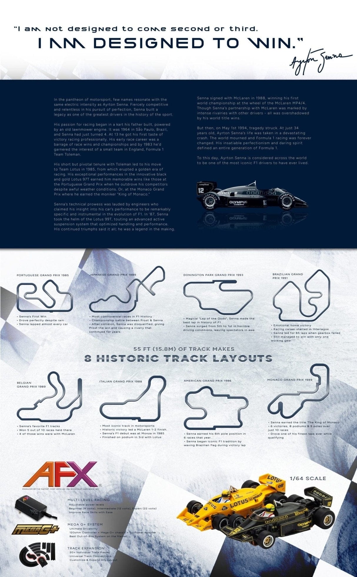 AFX Ayrton Senna Tribute Limited Edition Slot Car Set [22112] - Hobbytech Toys
