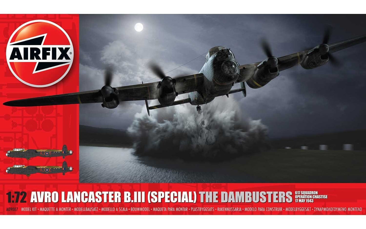 Airfix 09007A 1/72 AVRO Lancaster B.III (Special) - The Dambusters Plastic Model Kit - Hobbytech Toys