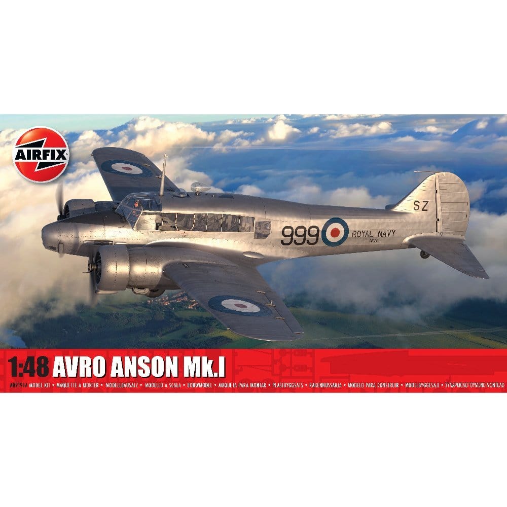 Airfix 1/48 AVRO Anson Mk.I Plastic Model Kit [A09191A] - Hobbytech Toys