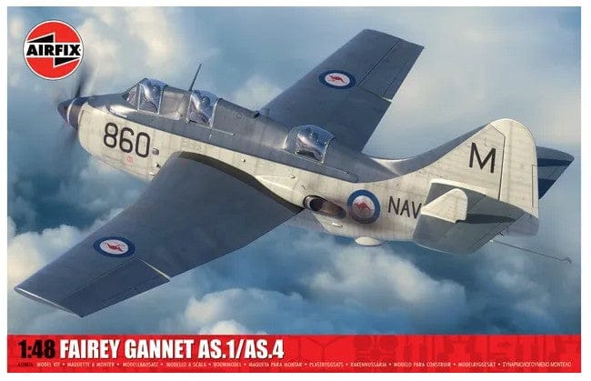 Airfix 1/48 Fairey Gannet As.1/As.4 Export Schemes With Aus Decals Plastic Model Kit [A11007A]