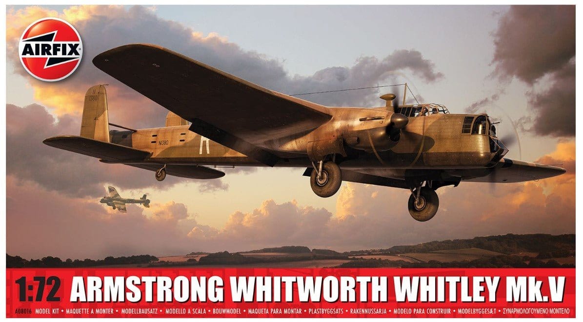 Airfix 1/72 Armstrong Whitworth Whitley Mk.V Plastic Model Kit [A08016] - Hobbytech Toys