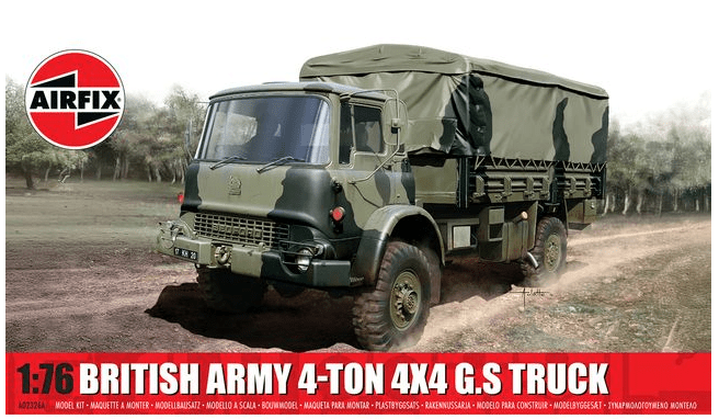 Airfix 1/76 British Army 4 - ton 4 x 4 G.S Truck Plastic Model Kit [A02326A] - Hobbytech Toys