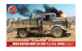 Airfix A1380 1/35 WWII British Army 30-cwt 4X2 GS Truck Plastic Model Kit - Hobbytech Toys